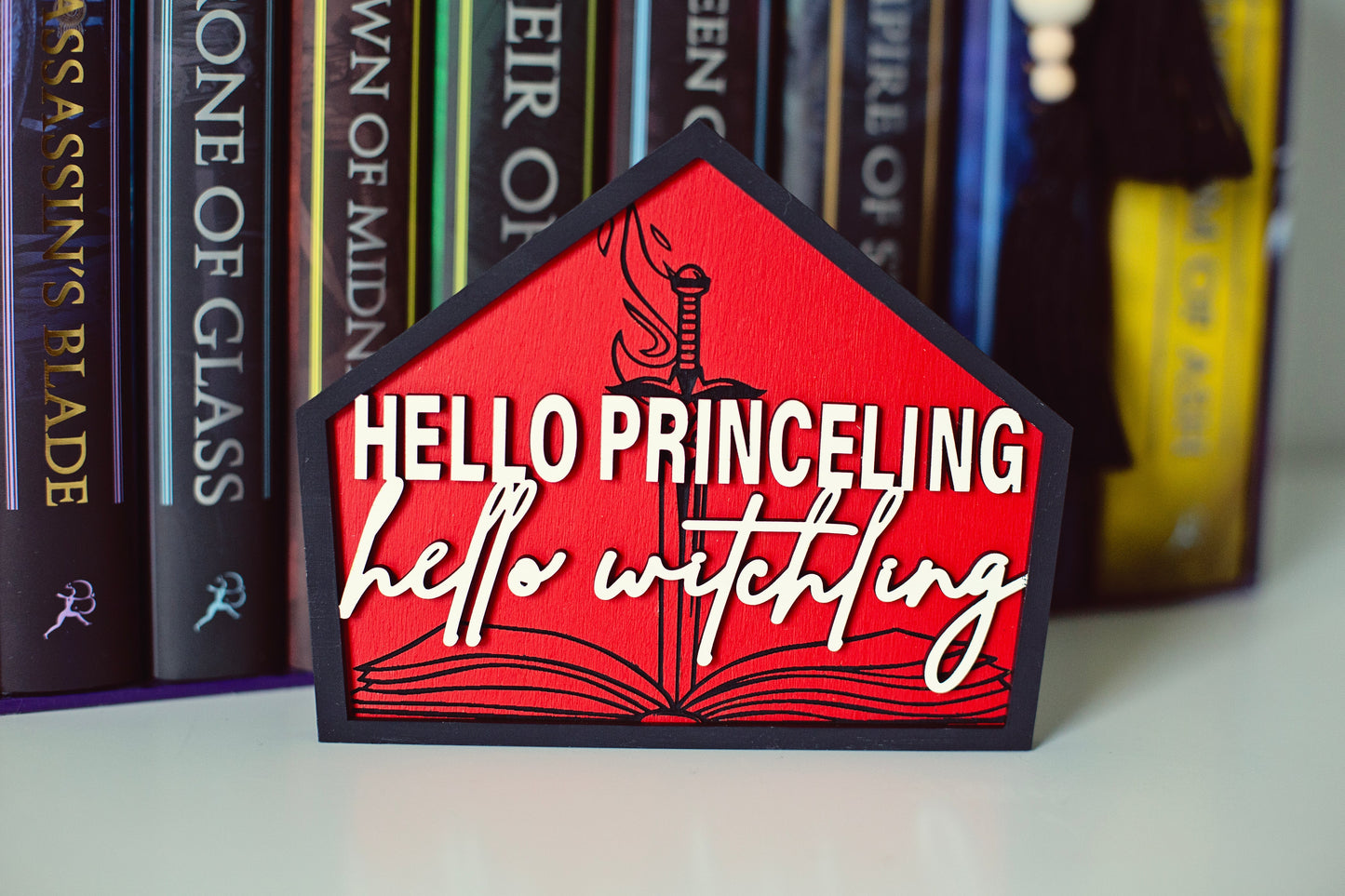 LOVE N VEGAS PRE-ORDER, Hello Princeling Hello Witchling Bookshelf Sign
