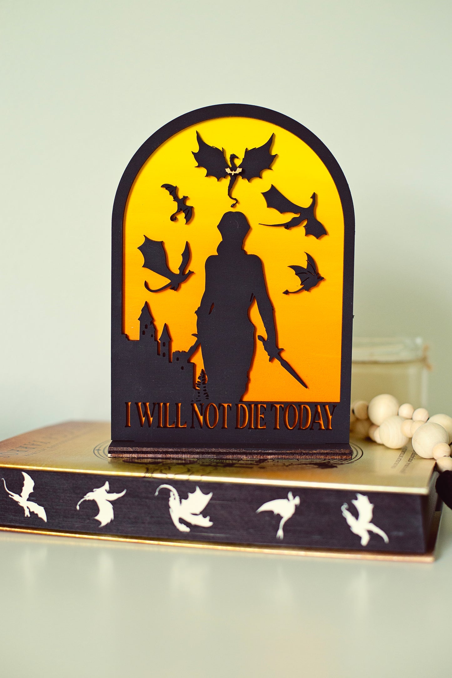 Fourth Wing, I will not die today sign