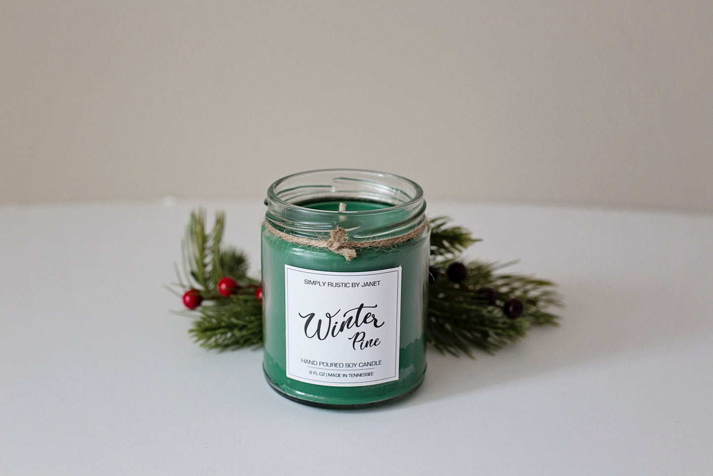 Winter Pine Soy Candle, All natural Soy Candle, 8oz and 16oz soy candle, Winter and Holiday soy candles