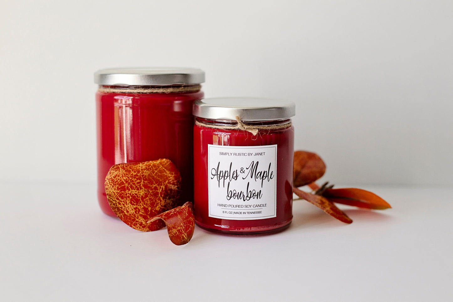 Apples and Maple Bourbon Soy Candle, All natural Soy Candle, 8oz and 16oz soy candle, Fall soy candles