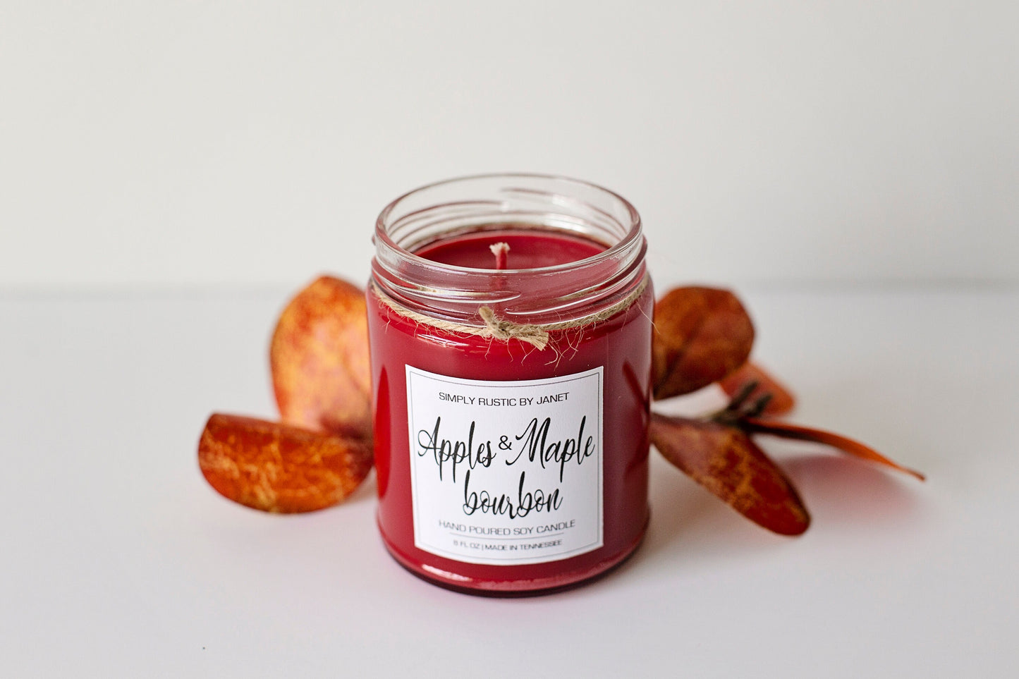 Apples and Maple Bourbon Soy Candle, All natural Soy Candle, 8oz and 16oz soy candle, Fall soy candles