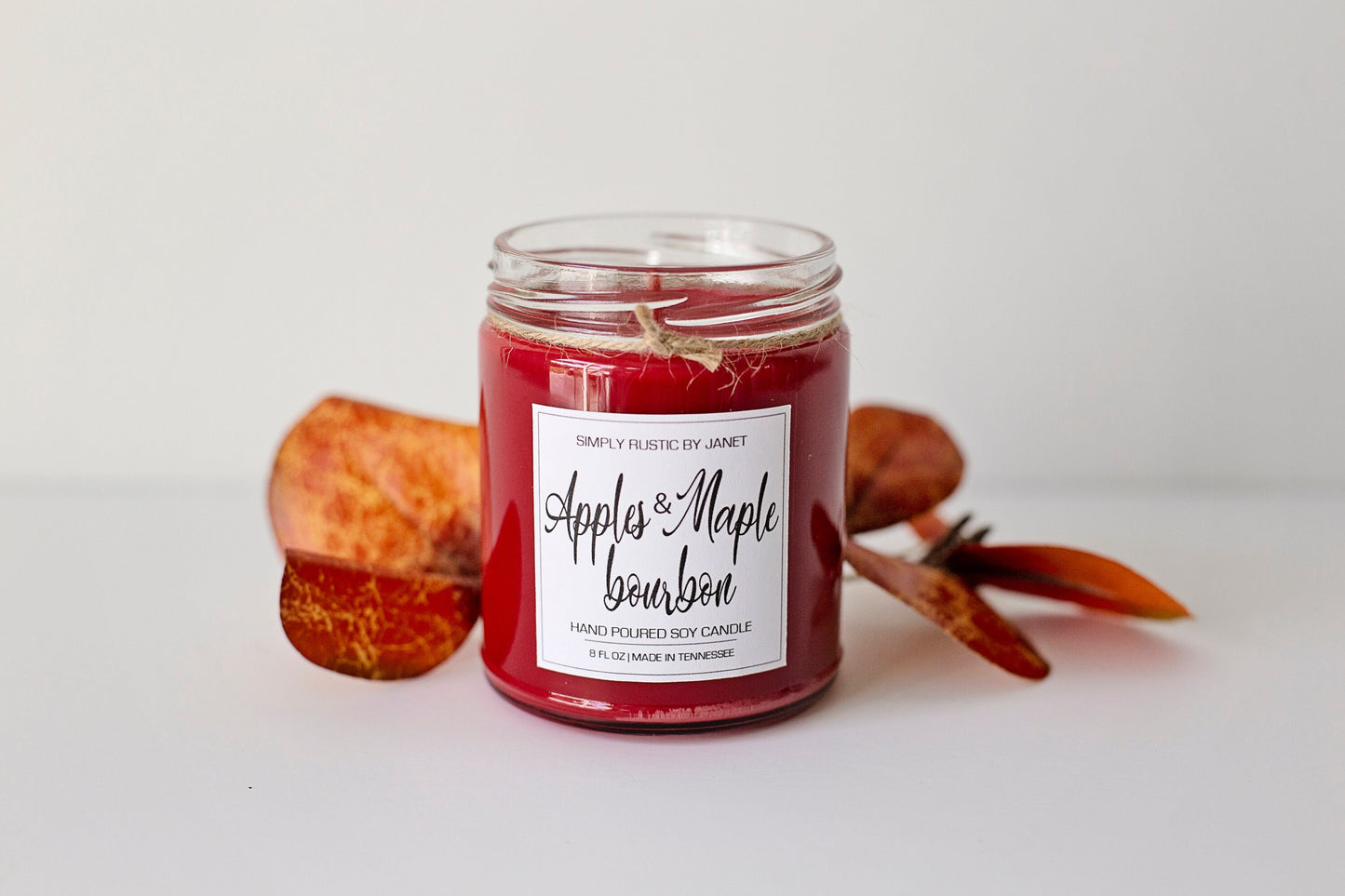 Apples and Maple Bourbon Soy Candle, All natural Soy Candle, 8oz and 16oz soy candle, Fall soy candles