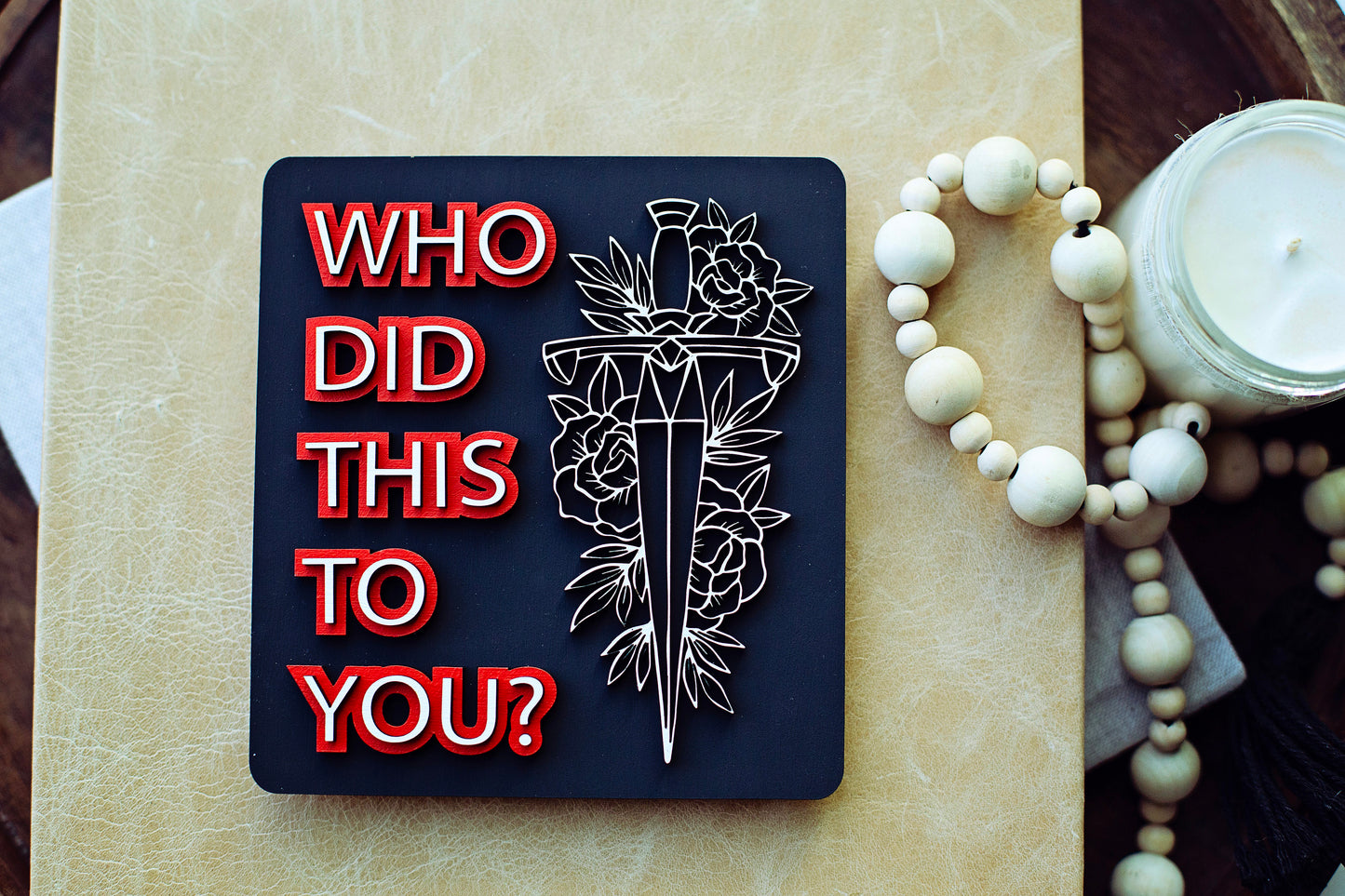 Who Did This to You Sign, bookshelf decor, booktok sign, booktok merch, smut, smut sign, gift for readers, bookshelf sign