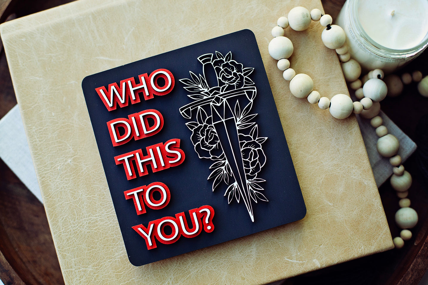 Who Did This to You Sign, bookshelf decor, booktok sign, booktok merch, smut, smut sign, gift for readers, bookshelf sign