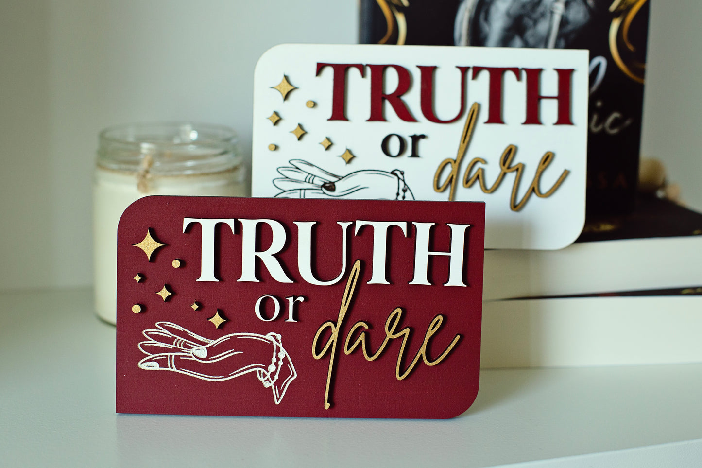 Truth or Dare Bookshelf Sign