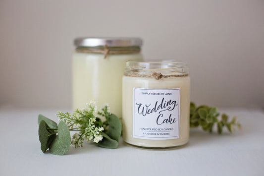 Wedding Cake Soy Candle, All natural Soy Candle, 8oz and 15oz soy candle, spring soy candles