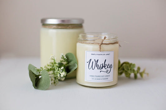 Whiskey Soy Candle, All natural Soy Candle, 8oz and 15oz soy candle, spring soy candles