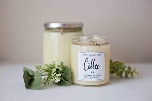 Coffee Soy Candle, All natural Soy Candle, 8oz and 15oz soy candle, spring and summer soy candles