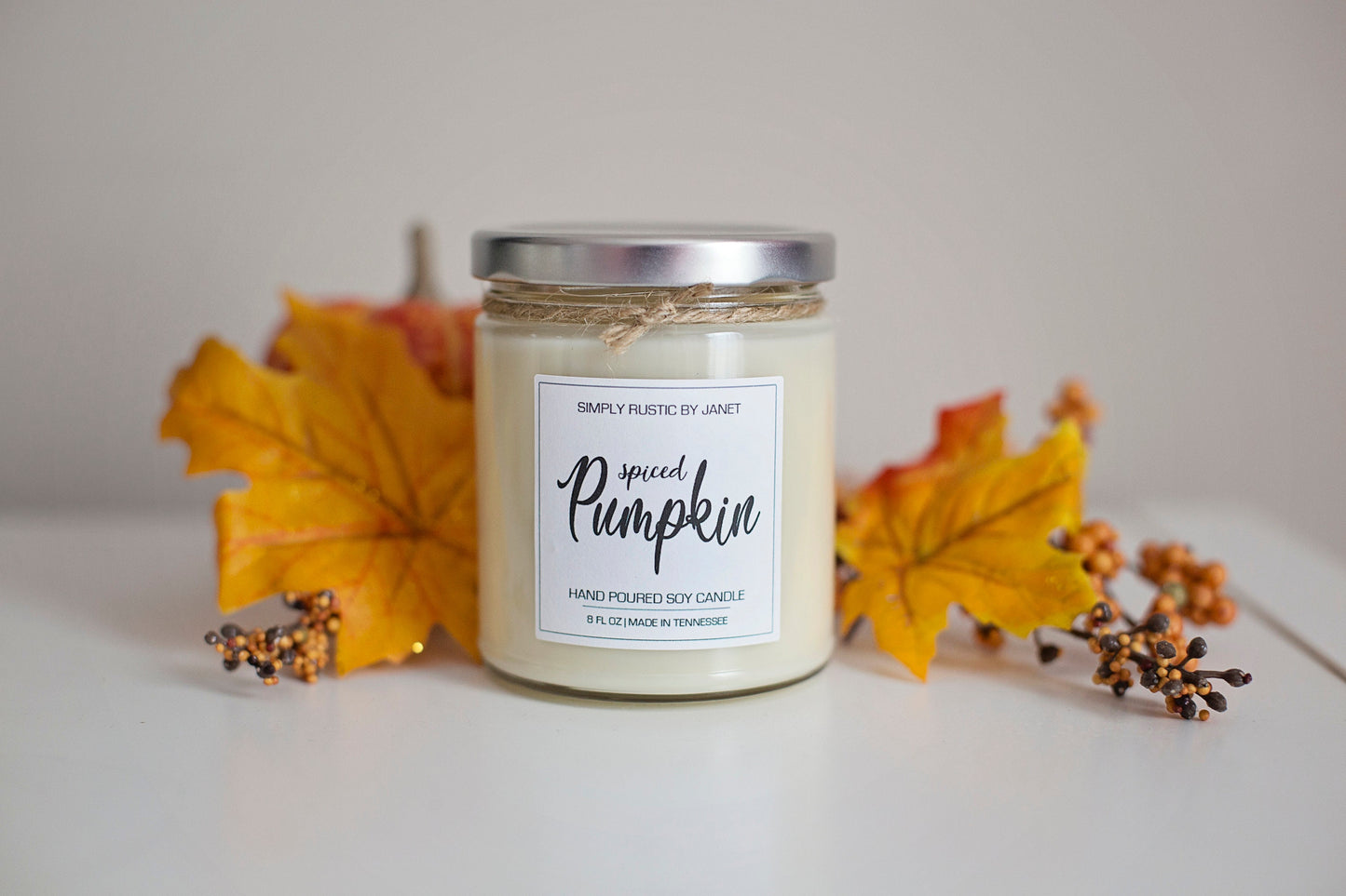 Spiced Pumpkin Soy Candle, All natural Soy Candle, 8oz and 16oz soy candle, Fall soy candles