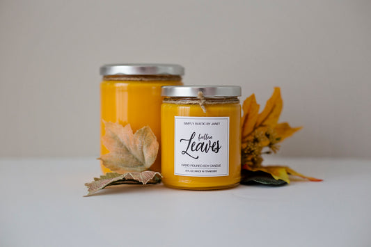 Fallen Leaves Soy Candle, All natural Soy Candle, 8oz and 16oz soy candle, Fall soy candles