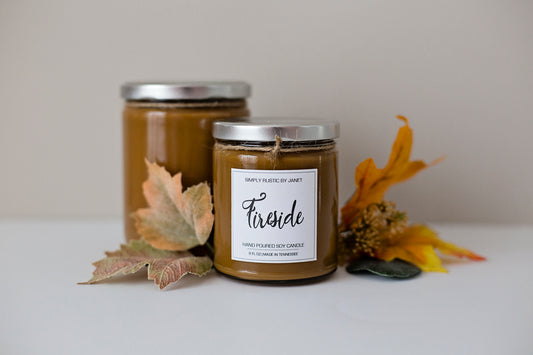 Fireside Soy Candle, All natural Soy Candle, 8oz and 16oz soy candle, Fall soy candles