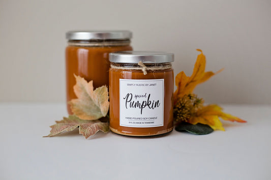 Spiced Pumpkin Soy Candle, All natural Soy Candle, 8oz and 16oz soy candle, Fall soy candles