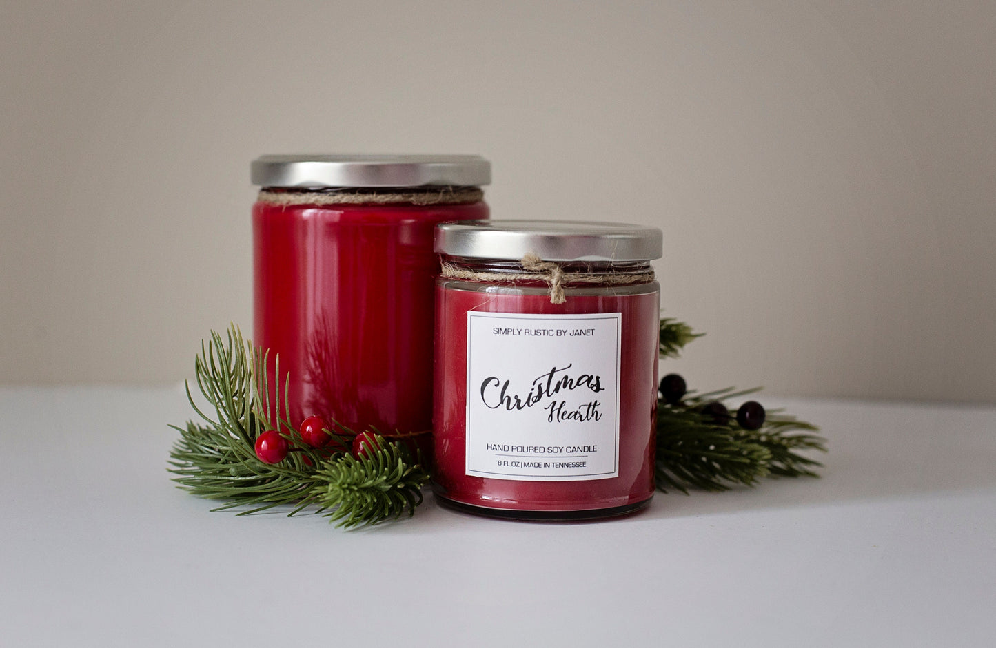 Christmas Hearth Soy Candle, All natural Soy Candle, 8oz and 16oz soy candle, Winter and Holiday soy candles