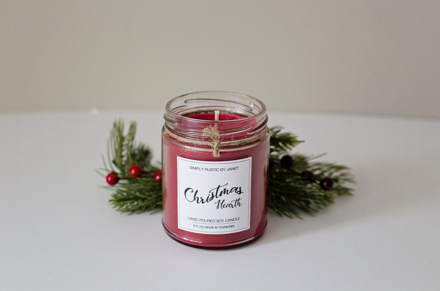 Christmas Hearth Soy Candle, All natural Soy Candle, 8oz and 16oz soy candle, Winter and Holiday soy candles