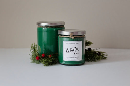 Winter Pine Soy Candle, All natural Soy Candle, 8oz and 16oz soy candle, Winter and Holiday soy candles