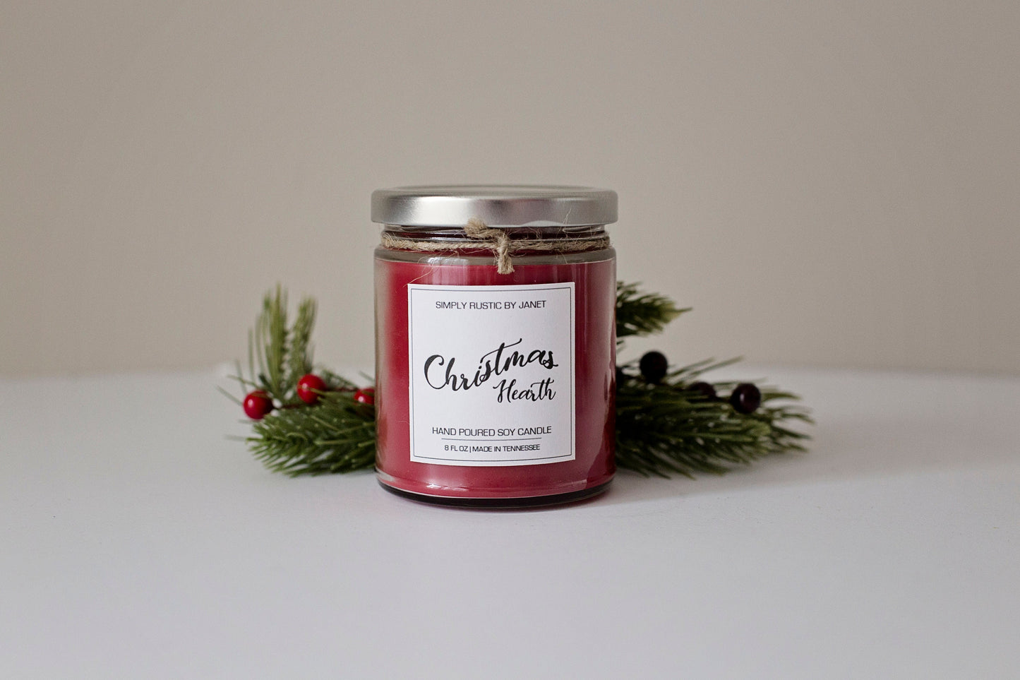 Christmas Hearth Soy Candle, All natural Soy Candle, 8oz and 16oz soy candle, Winter and Holiday soy candles